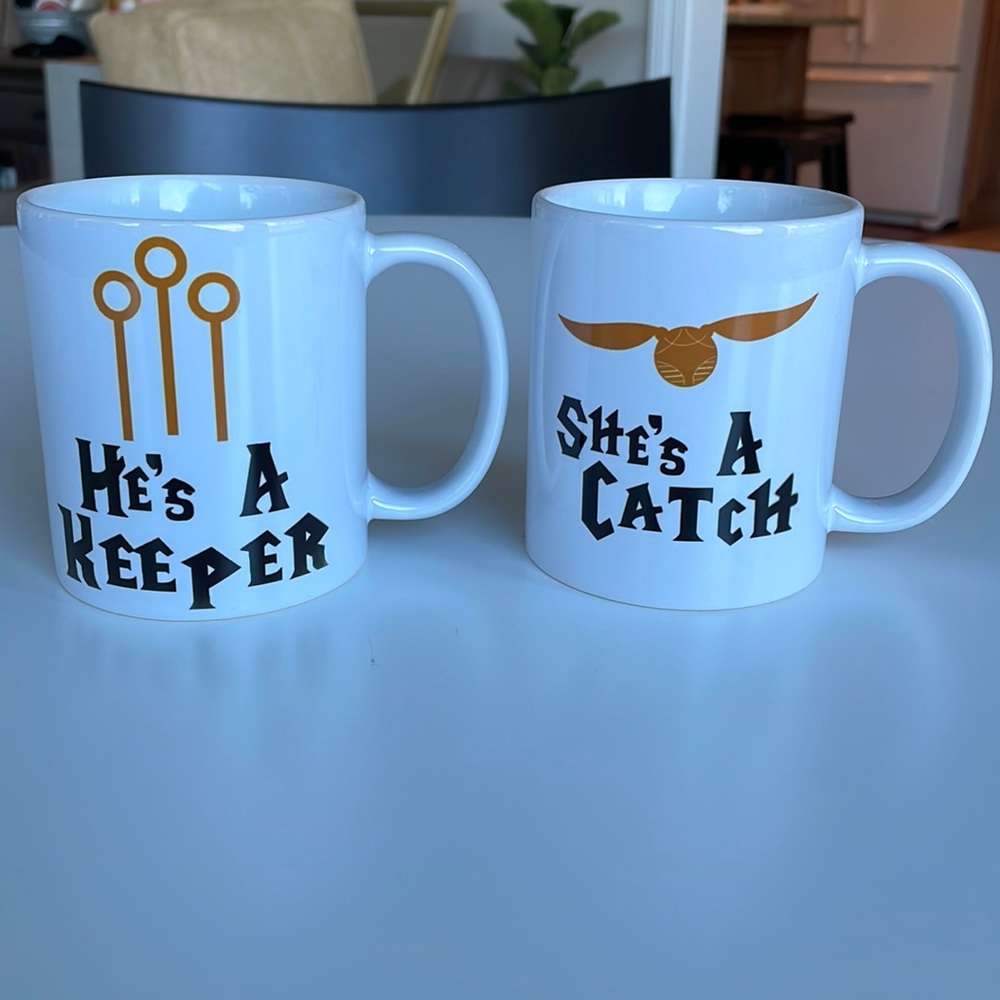 Harry Potter Matched Pair couples Mug set keeper catch